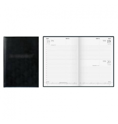 Buchkalender 79562, grau, 1 Seite / 1 Tag | Samstag und Sonntag / 1 Seite, 14,5x20,6cm (A5), 2026
